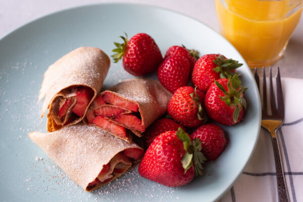 Easy Strawberry Almond Butter Crepe Roll-Ups — Christy Wilson Nutrition