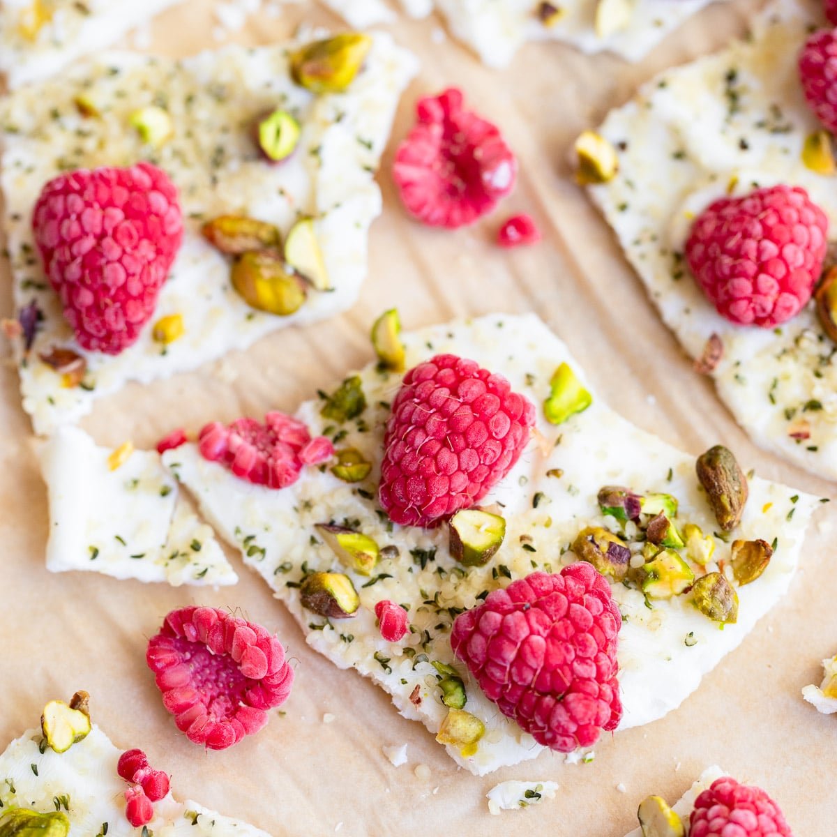 Healthy Frozen Yogurt Bark with Fruit (Guilt-Free Treat!)