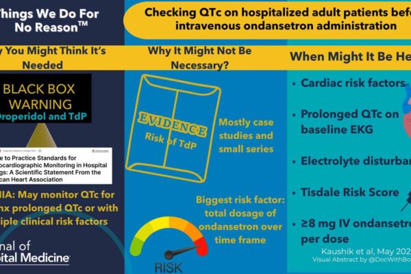 Checking QTc on hospitalized adult patients before IV ondansetron administration