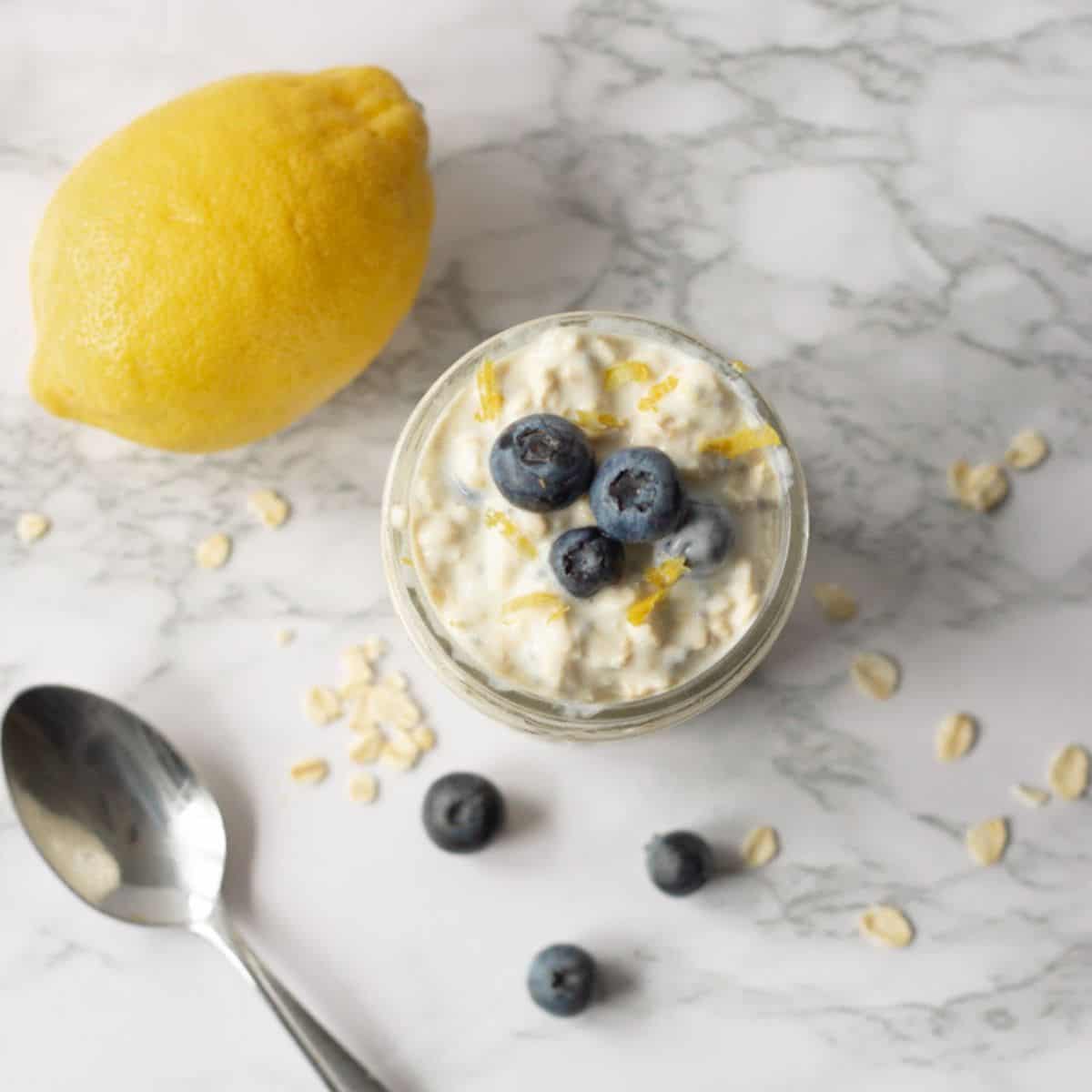 Lemon Blueberry Overnight Oats – Sinful Nutrition