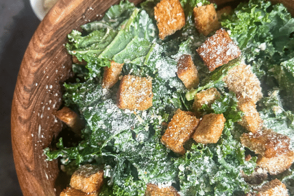 Lemon Kale Caesar Salad {an easy, anti-inflammatory salad}