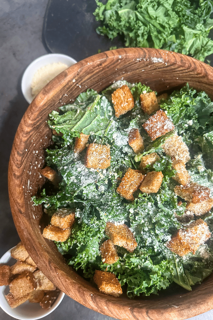 Lemon Kale Caesar Salad {an easy, anti-inflammatory salad}