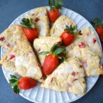 Strawberry Scones with Lemon Glaze