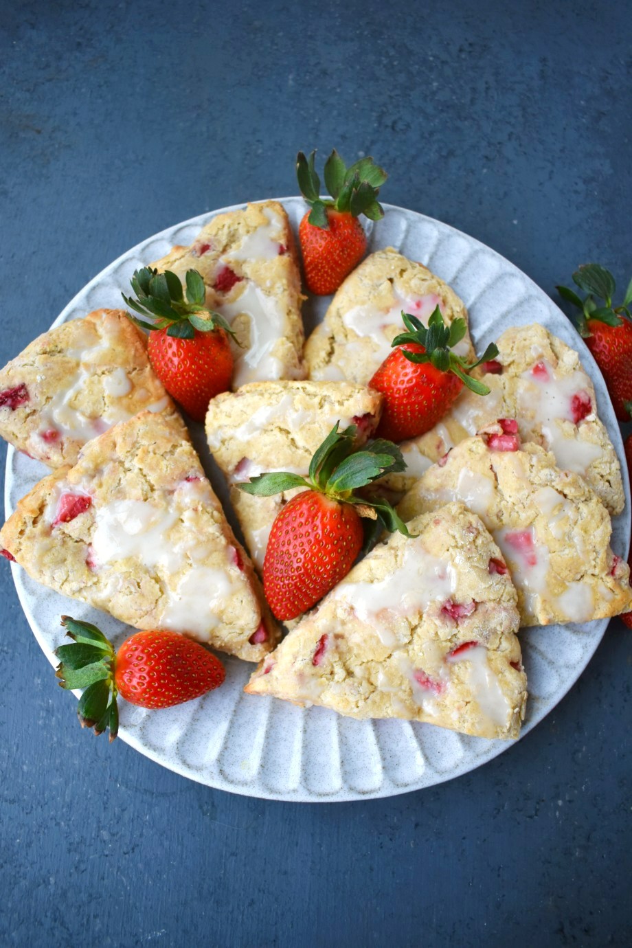 Strawberry Scones with Lemon Glaze