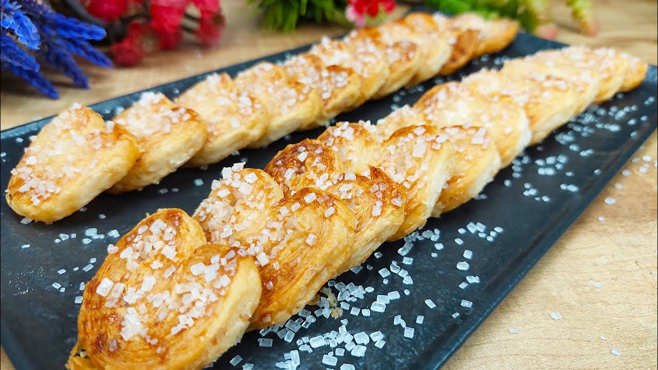 Delicious Puff Pastry French Heart Cookies