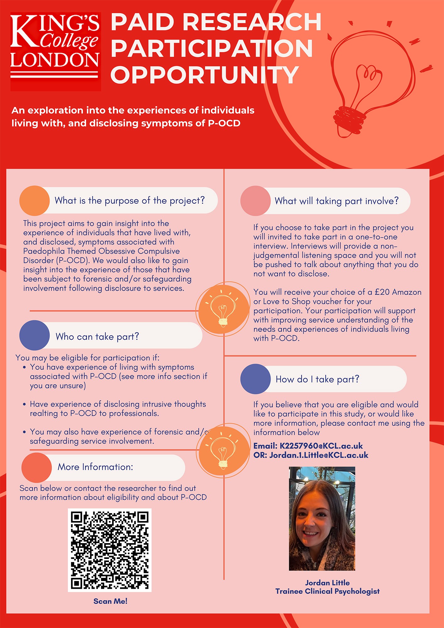 Research opportunity: An exploration into the experiences of individuals with POCD