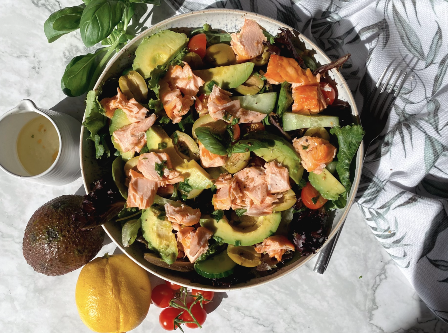 Summery Salmon & Avocado Rainbow Salad