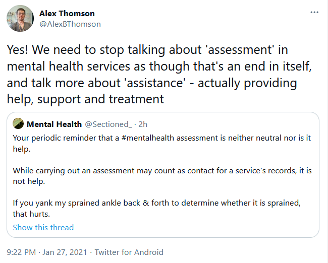 Assessed to death | Sectioned