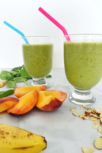 Peach Banana Green Smoothie – Tasty Balance Nutrition Los Angeles Registered Dietitian Nutritionist