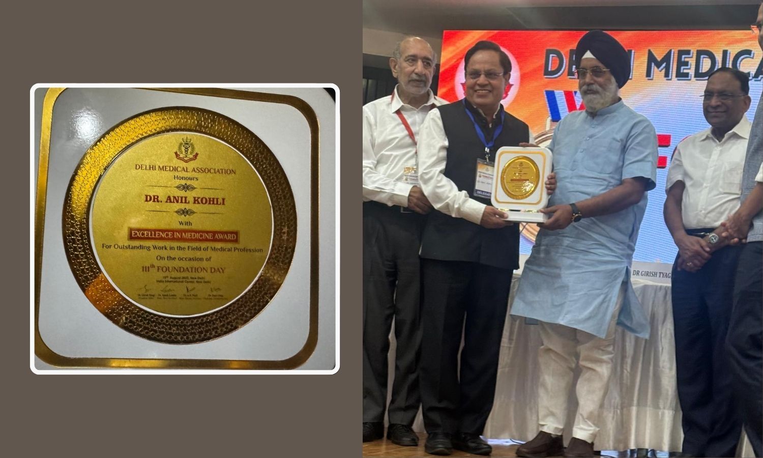 Renowned Dental Surgeon Dr Anil Kohli conferred DMA Excellence in Medicine Award