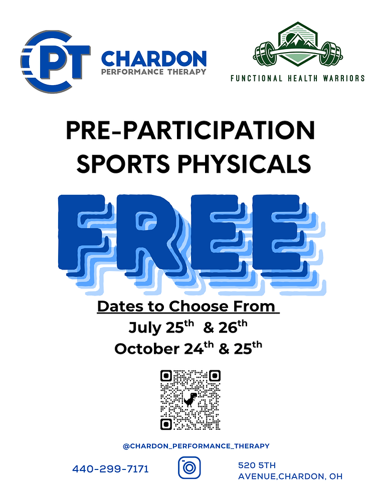 Why Pre-Participation Physicals Matter for Student Athletes — And How Chardon Performance Therapy Is Giving Back