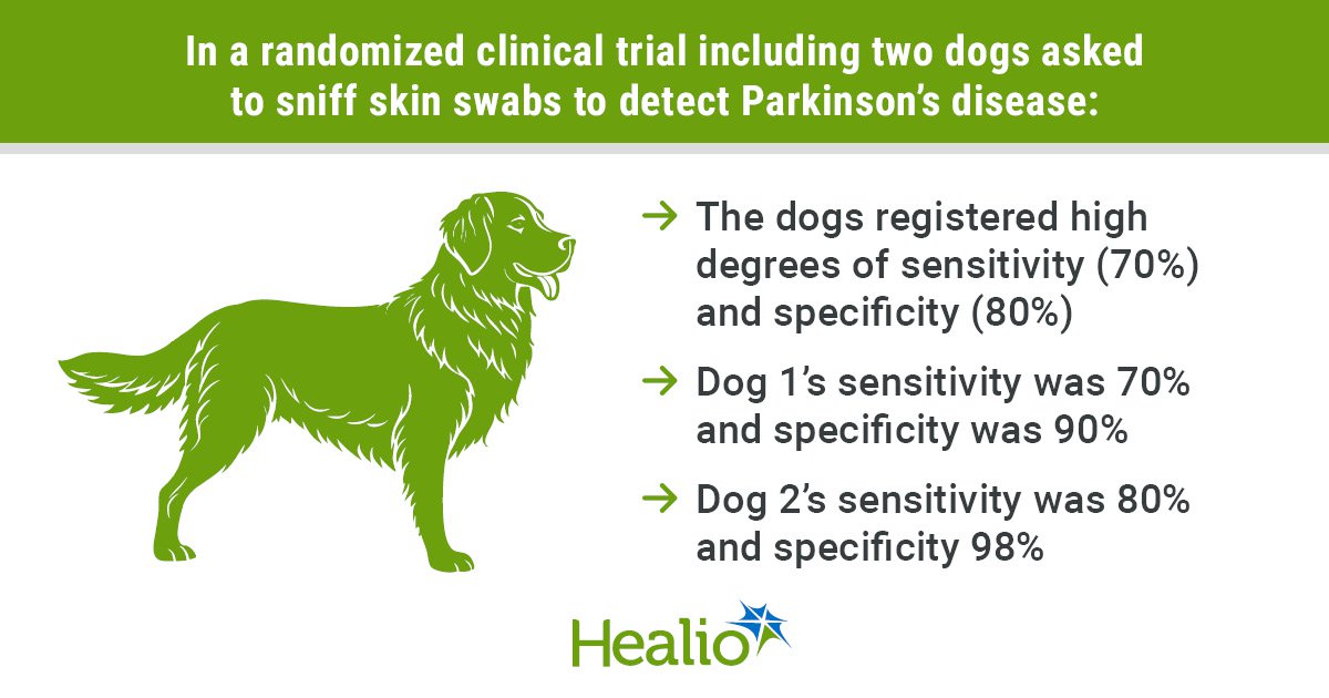 Dogs sniff out Parkinson’s disease from skin swabs