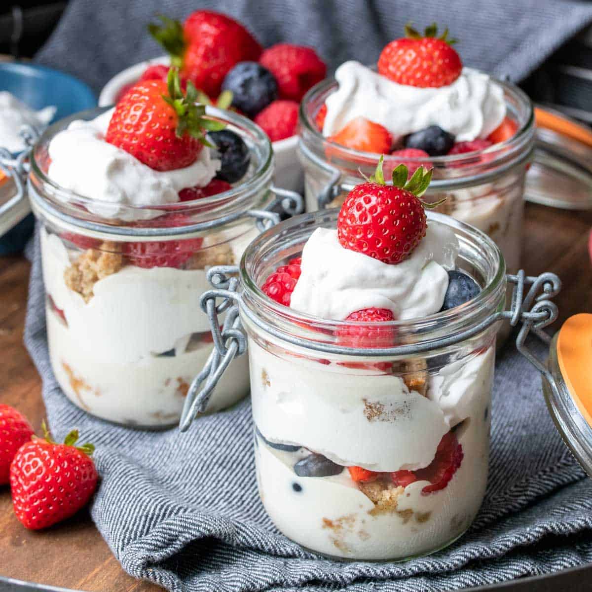 Vegan Berry Trifle Cups (Healthy Dessert!)