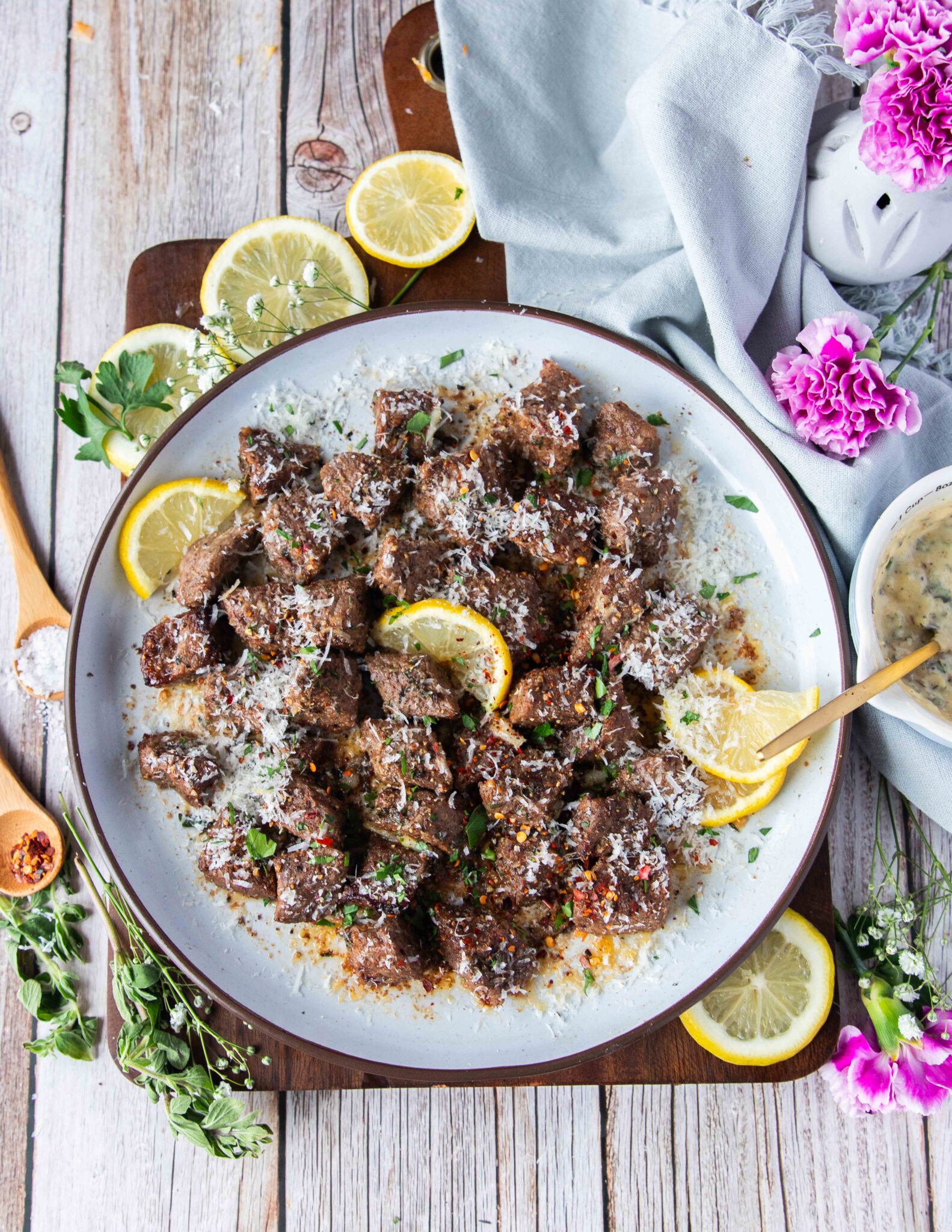 Air Fryer Steak Bites • Juicy, Easy & Ready in 10 Minutes {Video} • Two Purple Figs