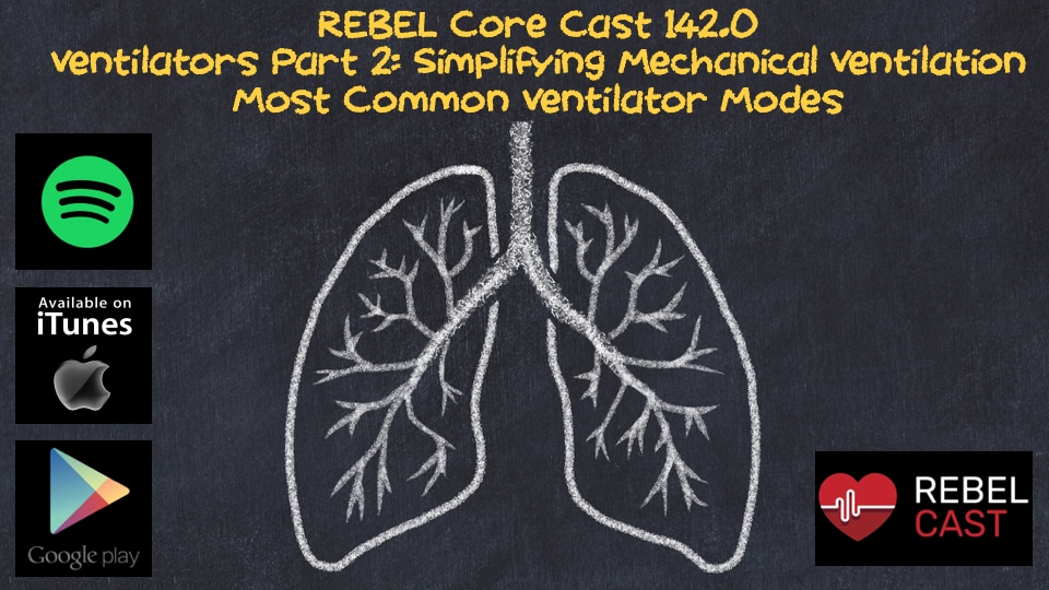 REBEL Core Cast 142.0–Ventilators Part 2: Simplifying Mechanical Ventilation – Most Common Ventilator Modes – REBEL EM