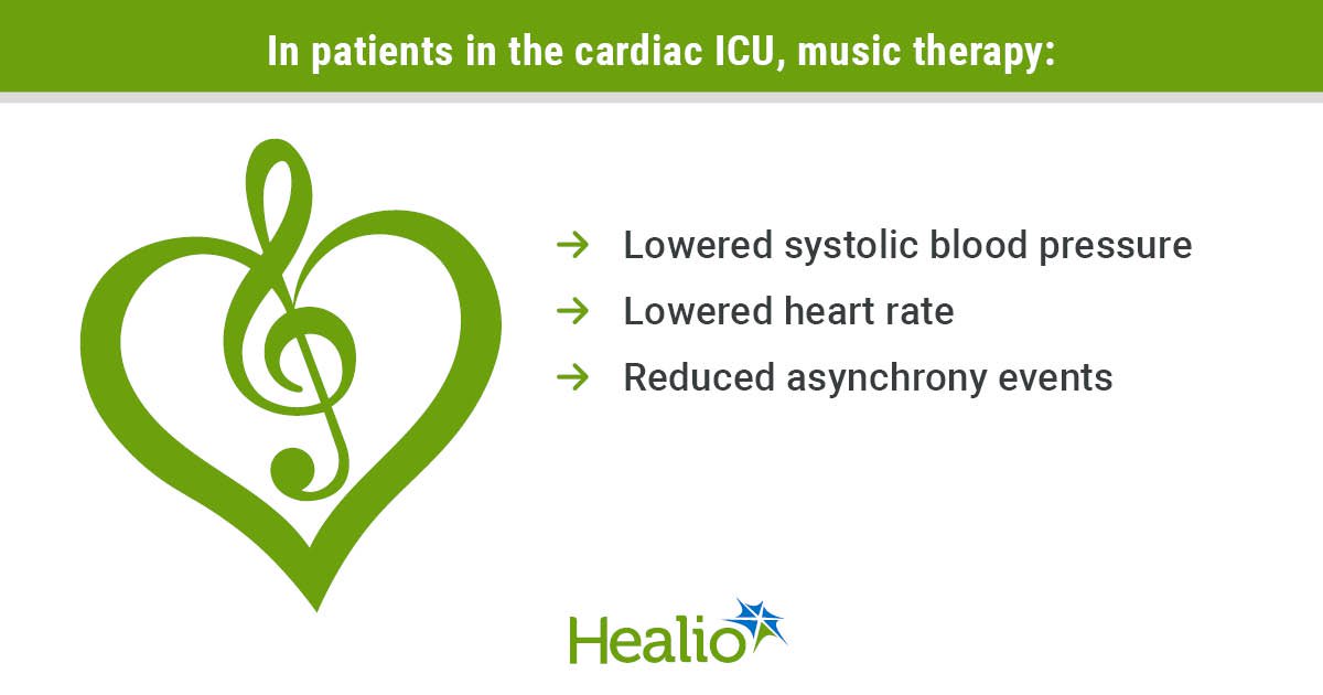 Music therapy improves heart rate, blood pressure in cardiac ICU