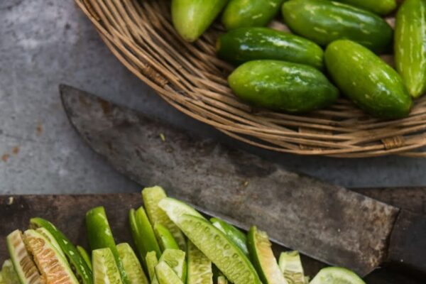 penne pasta with ivy gourd and herbed tomato sauce