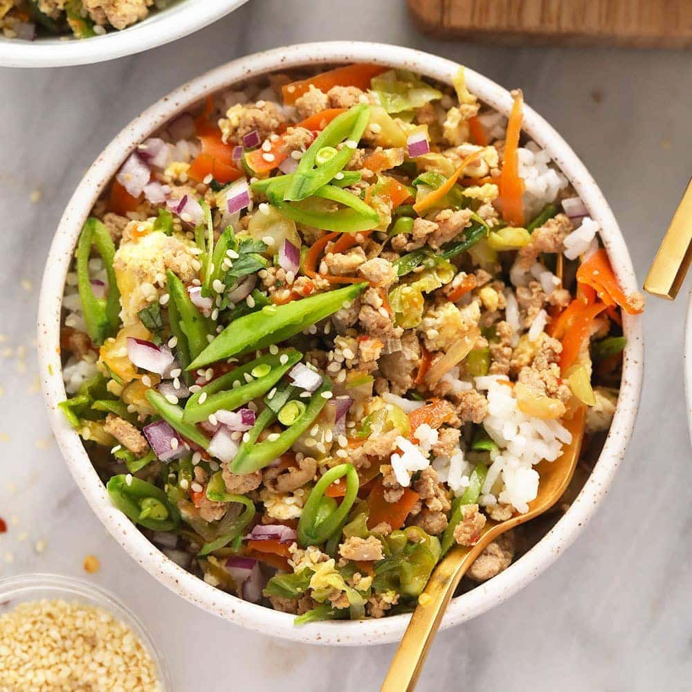 Vibrant Egg Roll in a Bowl (low-carb + g/f)