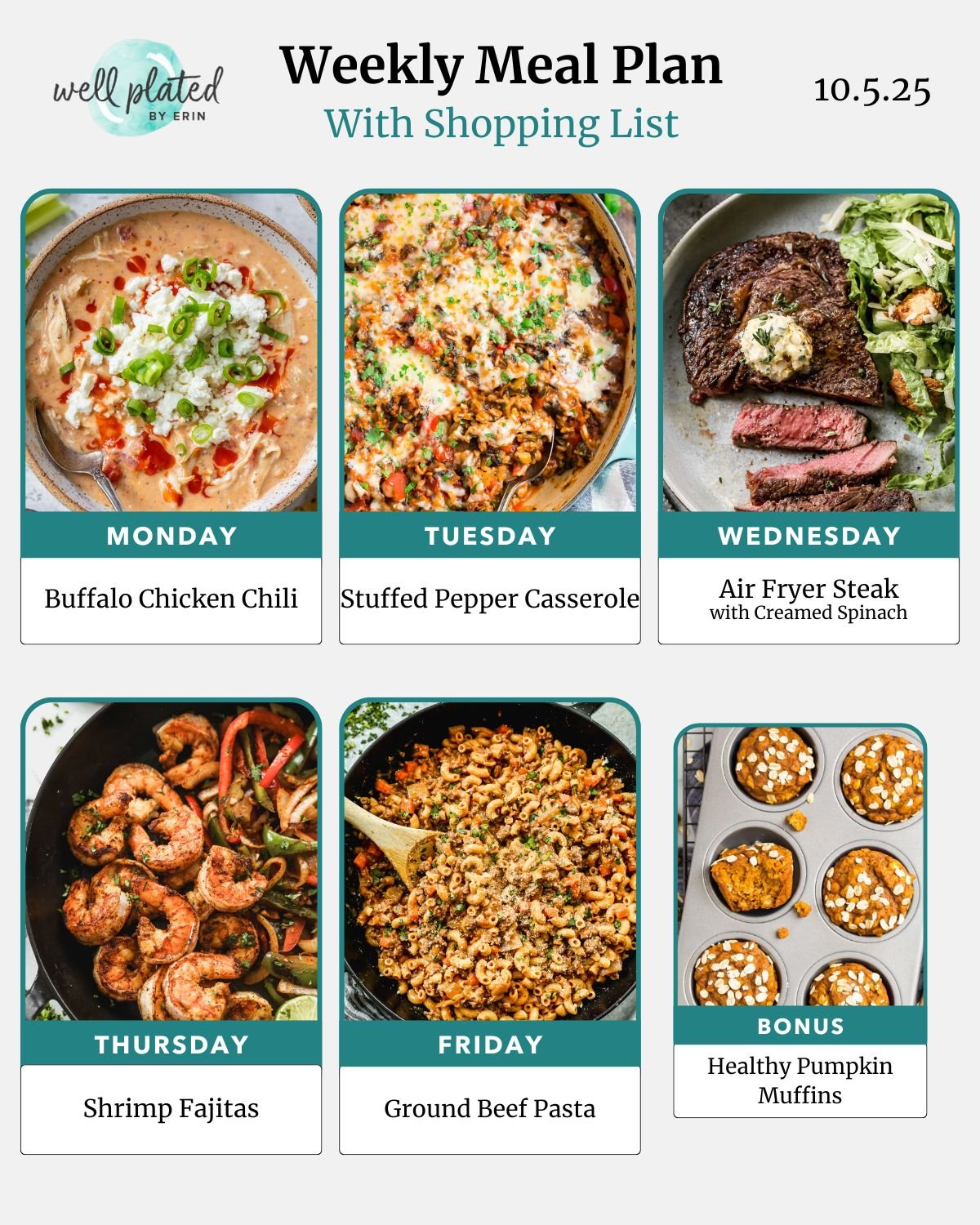 Weekly Meal Plan 10.5.25 – WellPlated.com