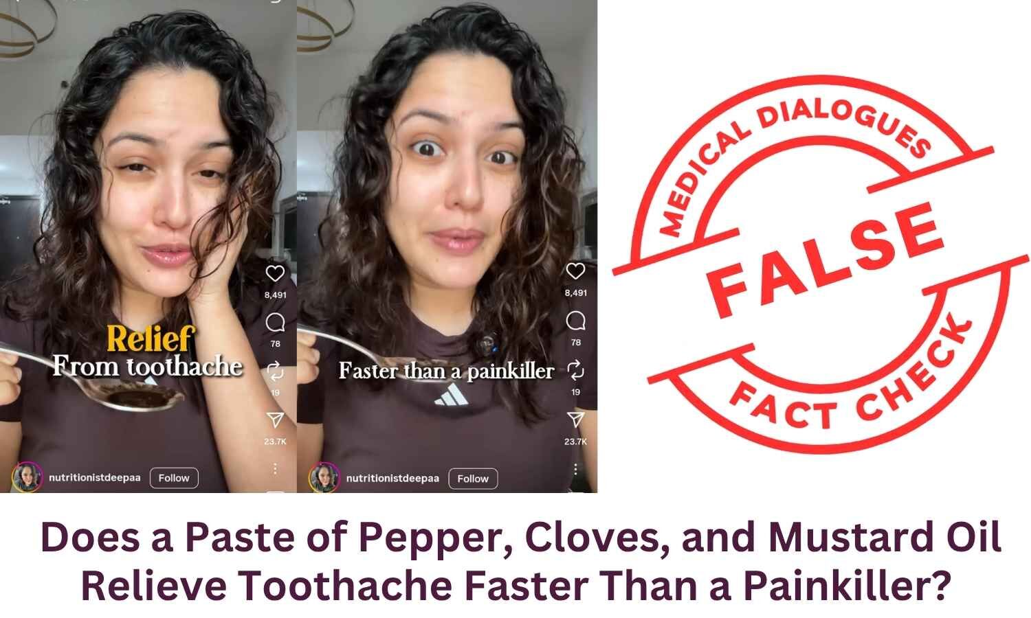 Does a Paste of Pepper, Cloves, and Mustard Oil Relieve Toothache Faster Than a Painkiller?