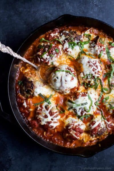 Cheesy Baked Turkey Meatballs in Marinara