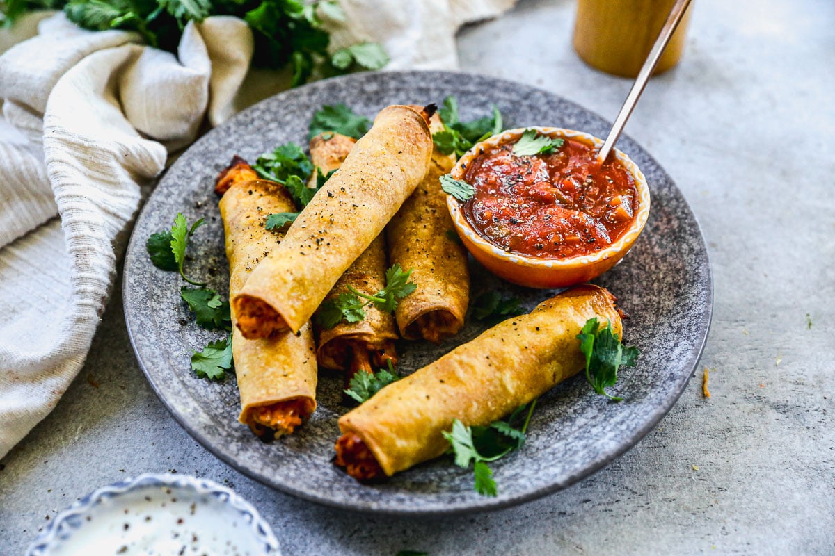 Crispy Chicken Taquitos (Air Fryer, Oven, and Stovetop Options!)