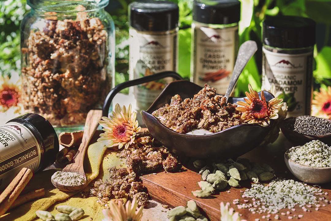 Grain-Free Chai Spice Granola With Maca Powder