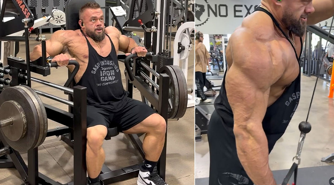 Jordan Hutchinson Reveals His 6-Move Chest, Shoulders & Triceps Workout Ahead of Mr. Olympia