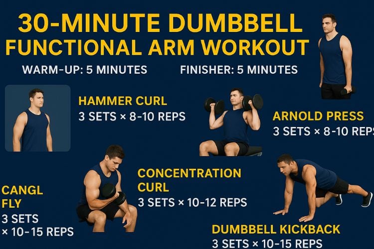 30 Minute Dumbbell Functional Arm Workout for Strength