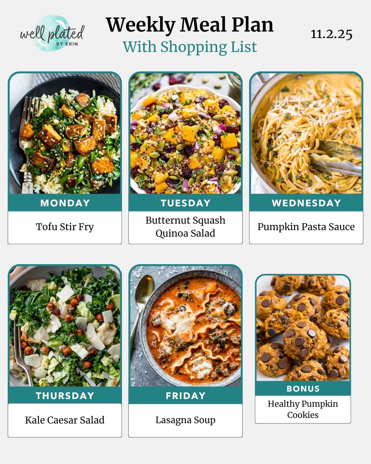 Weekly Meal Plan 11.2.25 – WellPlated.com