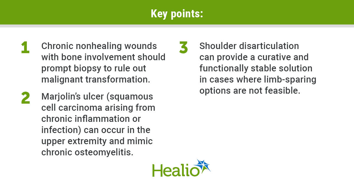 55-year-old man with chronic right upper extremity wound