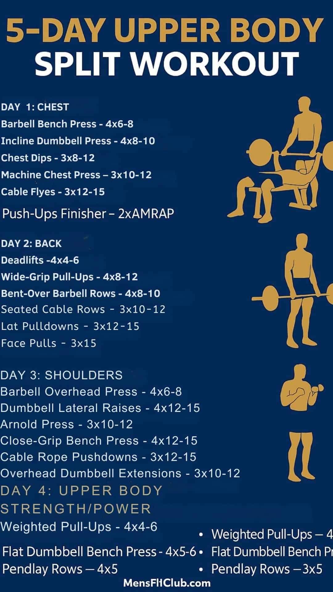 5-Day Upper Body Split Workout: A Training Plan for Strength