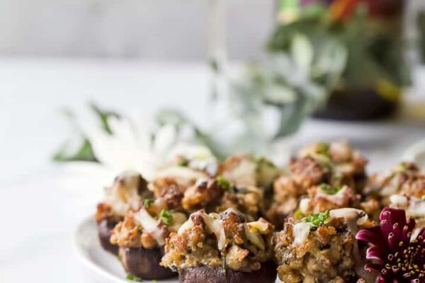 Cheesy Sausage Stuffed Mushrooms | Easy Christmas Appetizer