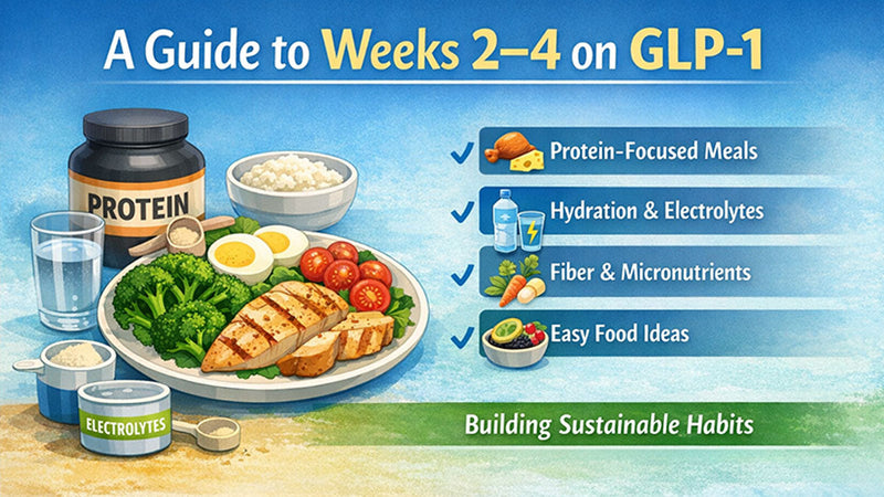 What to Eat During Weeks 2–4 on GLP-1: Simple Protein-First Plan | glp-1, losing weight, medical weight loss and more