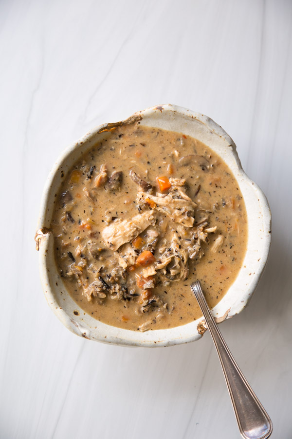 Chicken Mushroom & Wild Rice Soup (Dairy and Gluten-Free!)