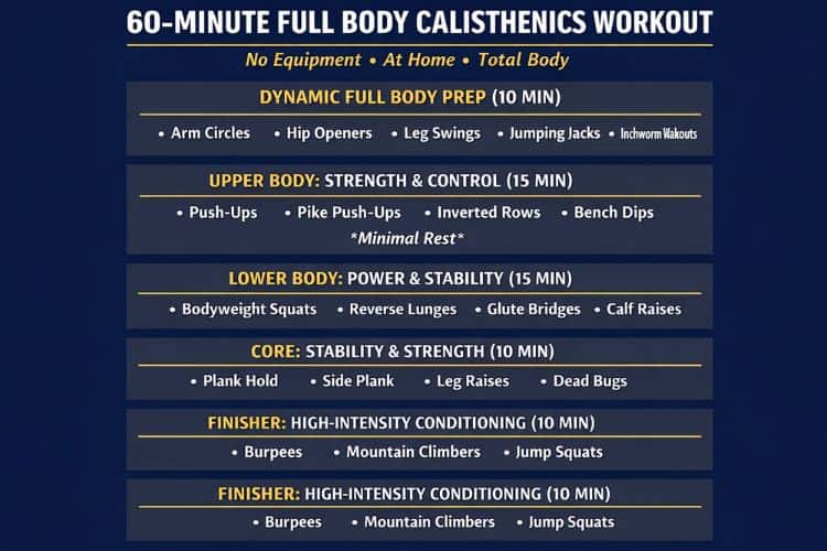 The Ultimate 60-Minute Calisthenics Workout for Full Body Fitness