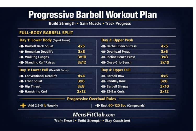 Progressive Workout Plan With Barbell: A Muscle-Building Guide
